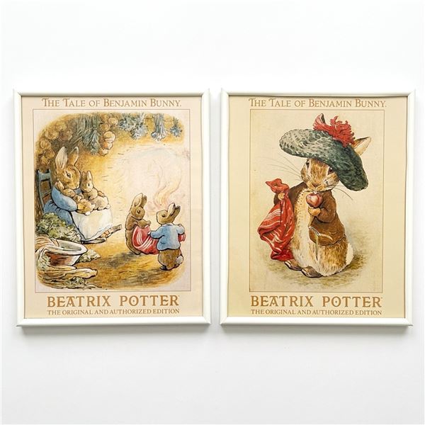 A Pair of Framed Beatrix Potter The Tale of Benjamin Bunny Posters