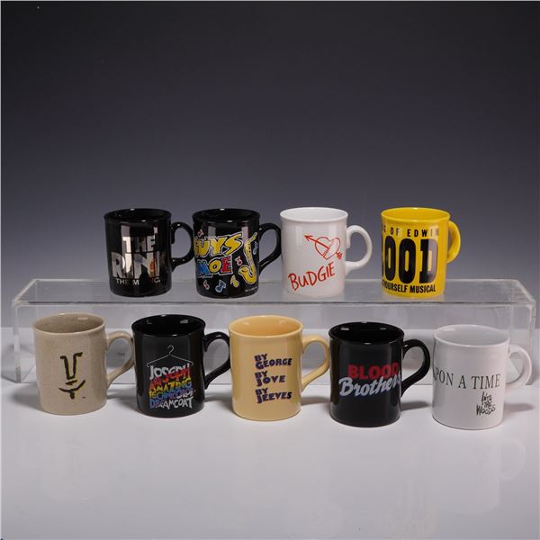9pc Musical Theater Souvenir Ceramic Mugs Made in England