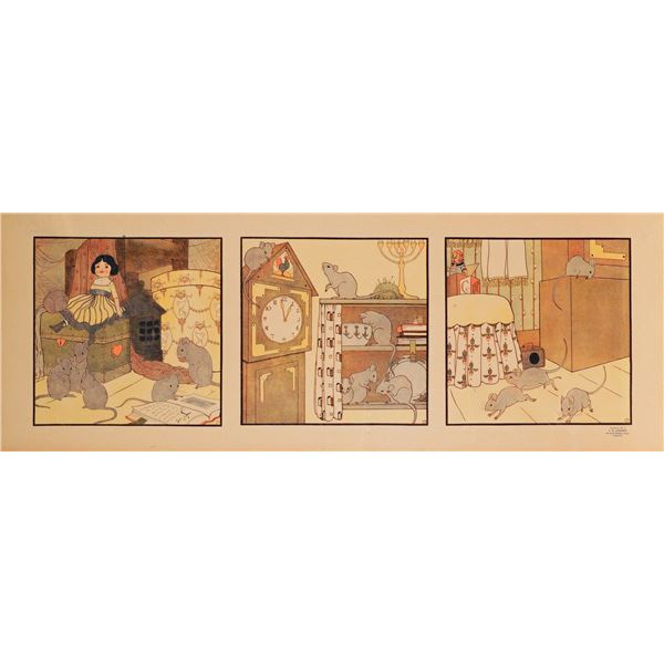 Mary Louise Spoor, 1917 Chromolithograph on Paper, Hickory Dickory Dock
