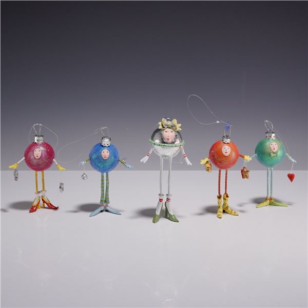 5pc Patience Brewster for Department 56 Krinkles Jingle Bell Ornaments