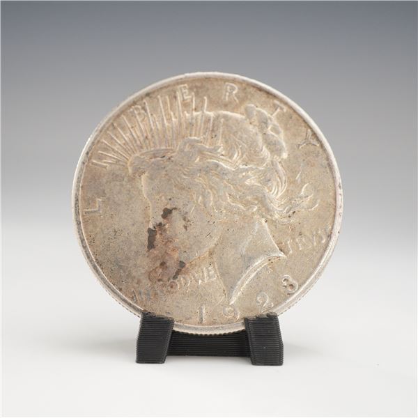 1923-S US One Dollar Peace Silver Dollar Coin, Circulated