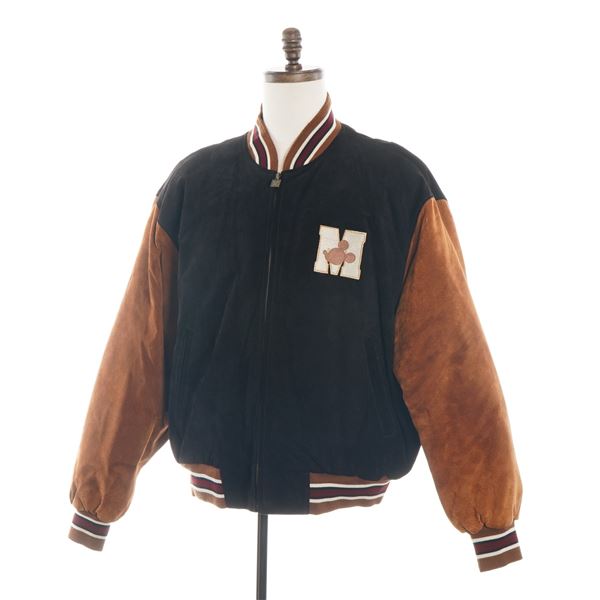 The Disney Store Mickey Mouse Suede Varsity Letterman Jacket Size XL