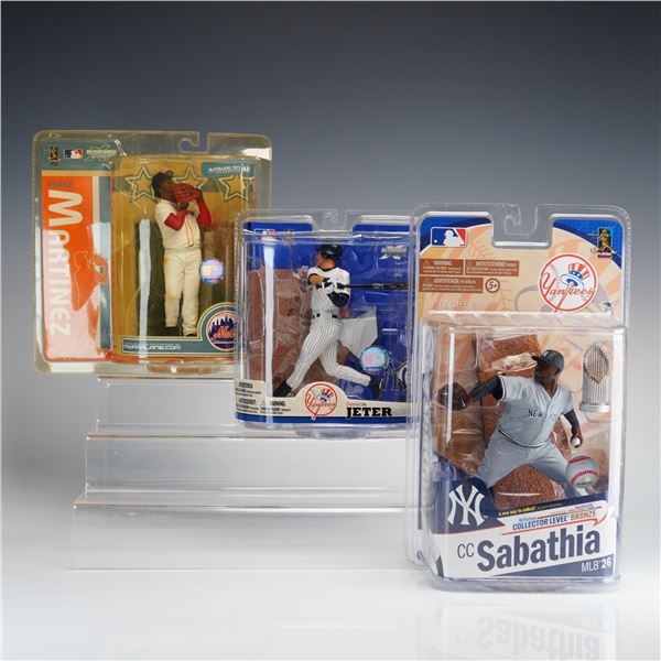 3pc McFarlane Toys MLB SportsPicks Action Figures Featuring Pedro Martinez, Derek Jeter, and CC Saba