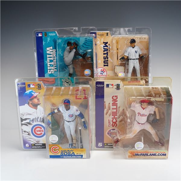 4pc McFarlane Toys MLB Sportspicks Action Figures Featuring Sammy Sosa, Dontrelle Willis, Hideki Mat