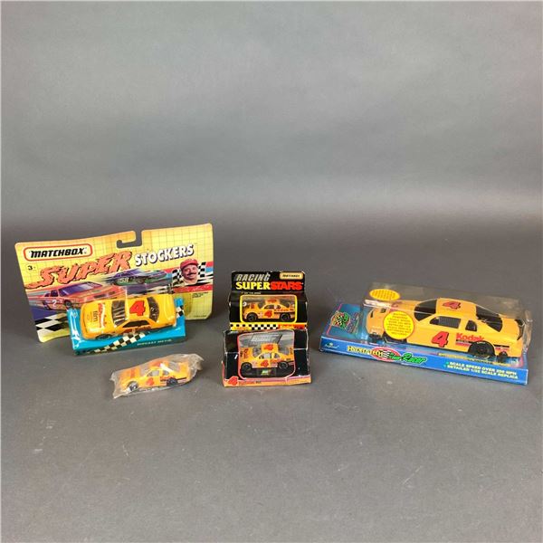 A Collection of 5 NASCAR #4 Kodak Racing Model Cars by Matchbox, Revell, and Imperial
