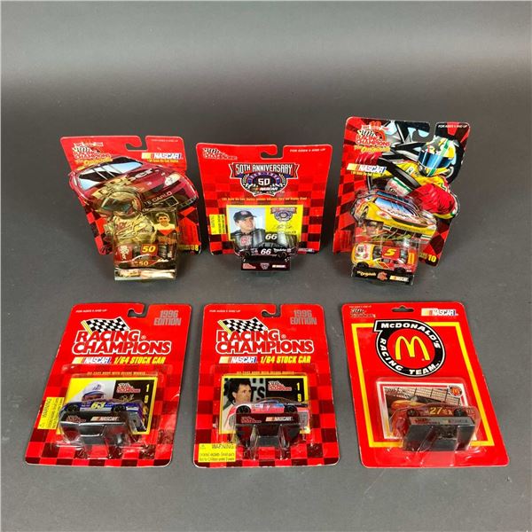 Lot of 6 Racing Champions NASCAR 1/64 Scale Die-Cast Stock Cars