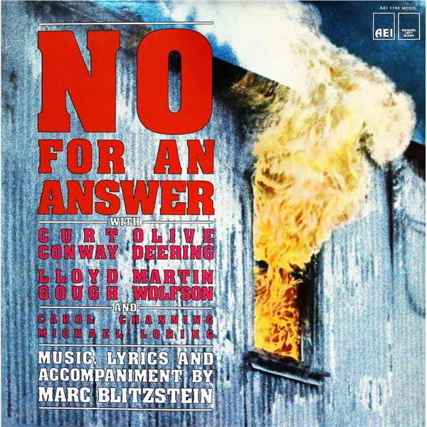 Marc Blitzstein  No For An Answer, Original Cast Album, AEI 1140 MONO, 1962