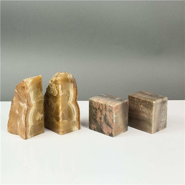 4pc Polished Stone Bookends