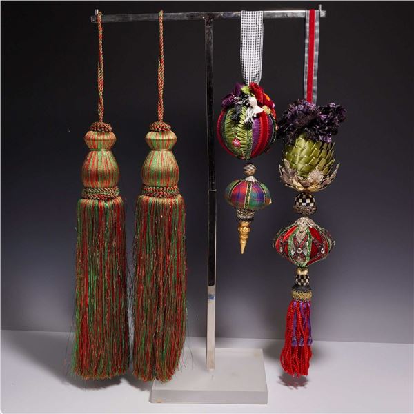 4pc Group of Christmas Themed Tassels and Ornaments Including Two in the MacKenzie Style