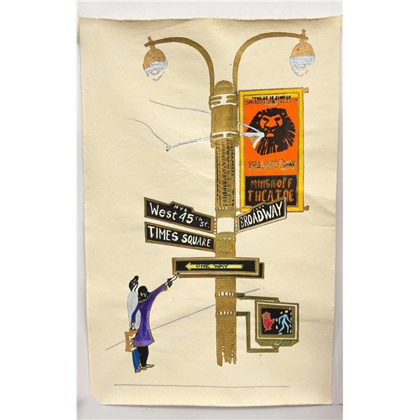 Times Square Street Scene, Mixed Media on Canvas