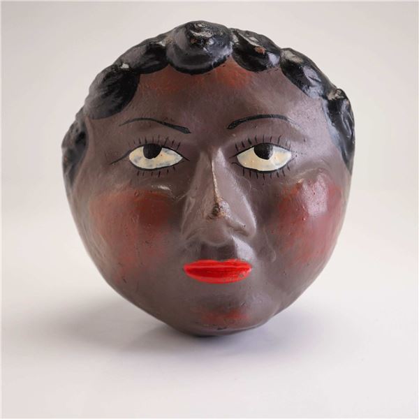 Vintage Black Americana Woman's Head Ceramic Coin Bank