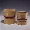 Image 1 : 2pc Robinson-Ransbottom Pottery Co. Banded Stoneware Crocks
