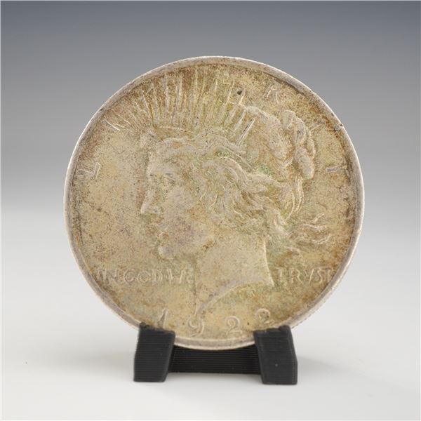 1922 US One Dollar Peace Silver Dollar Coin, Circulated