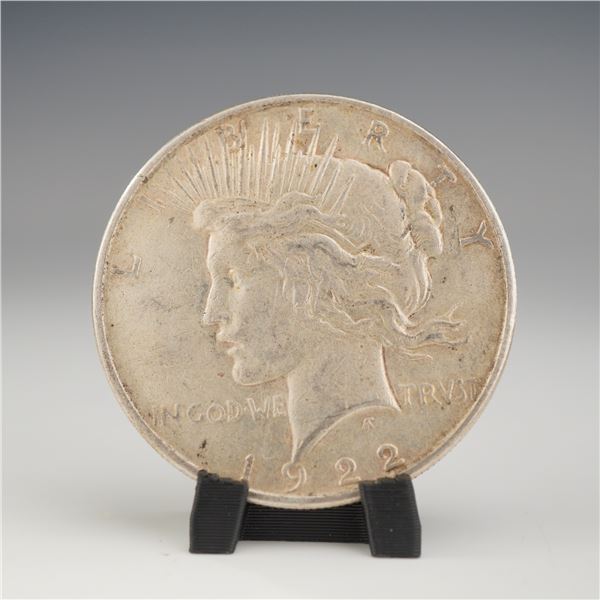 1922 US One Dollar Silver Peace Dollar Coin, Circulated