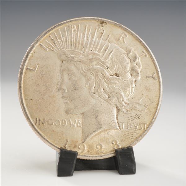 1923-S US Peace Silver One Dollar Coin, Circulated