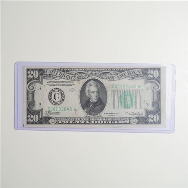 1934 US Twenty Dollars Green Seal Star Note