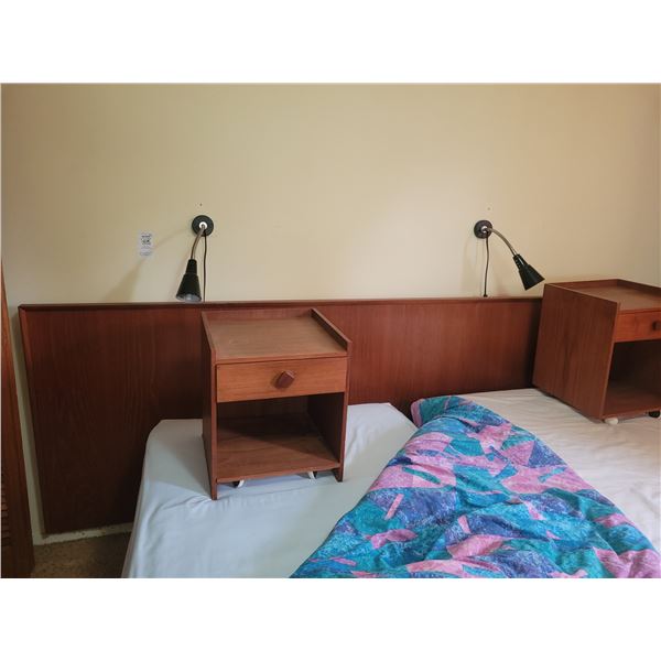 MCM Head Board & Side Tables C