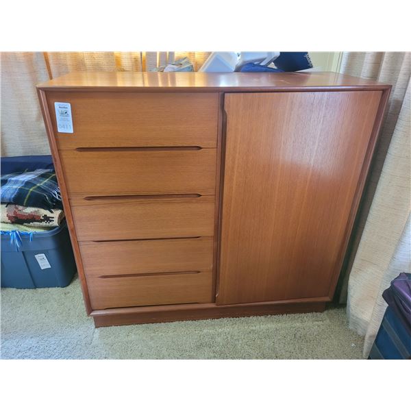 MCM Teak Chest With Cuboard C