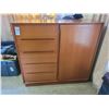 Image 1 : MCM Teak Chest With Cuboard C