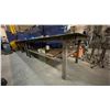 Image 4 : 1/4" THICK TOP LARGE METAL SHOP TABLE APPROX 18' 10"L X 4'D X 3'H WITH MOUNTED POWER OUTLET,