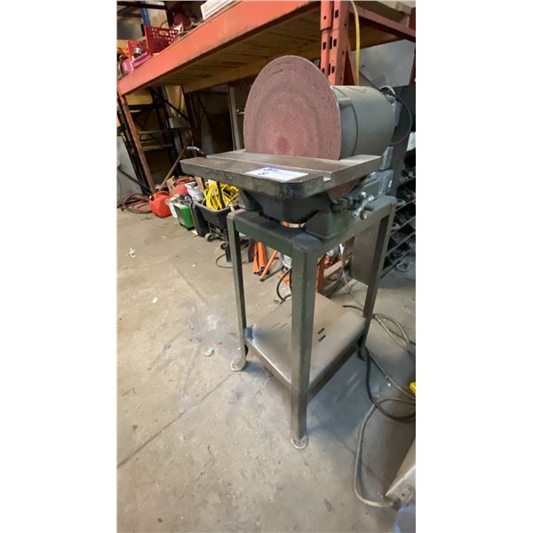 DELTA SI848910WCCW INDUSTRIAL DISC SANDER ON SMALL EQUIPMENT TABLE