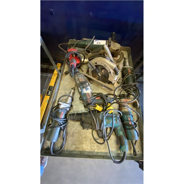 GROUP OF ASSORTED POWER TOOLS- PORTER CABLE, BOSCH, WALTER, MAKITA