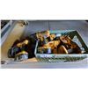 Image 1 : BIN OF ASSORTED 18V DEWALT CORDLESS DRILLS/DRIVERS, BOX OF BATTERIES & CHARGERS *UNKNOWN WORKING