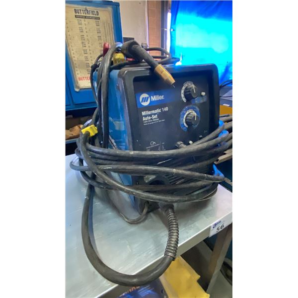 MILLER MILLERMATIC 140, 120V MIG WELDER WITH POWER CABLE, STINGER & GROUNDING CABLE