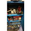Image 5 : BLUE STORAGE CABINET/WORK STATION WITH ASSORTED CONTENTS- WELDING WIRE, TOOLS, HARDWARE, DRILL BITS