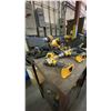 Image 2 : GROUP OF 5 DEWALT 20V CORDLESS POWER TOOLS- 2 DRILLS, 2 IMPACT DRILLS, RECIPROCATING SAW WITH 2