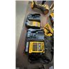 Image 3 : GROUP OF 5 DEWALT 20V CORDLESS POWER TOOLS- 2 DRILLS, 2 IMPACT DRILLS, RECIPROCATING SAW WITH 2