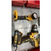Image 2 : GROUP OF 4 DEWALT 20V CORDLESS POWER TOOLS- 2 DRILLS, 1 IMPACT DRILL, WORK LIGHT WITH 2 CHARGERS &