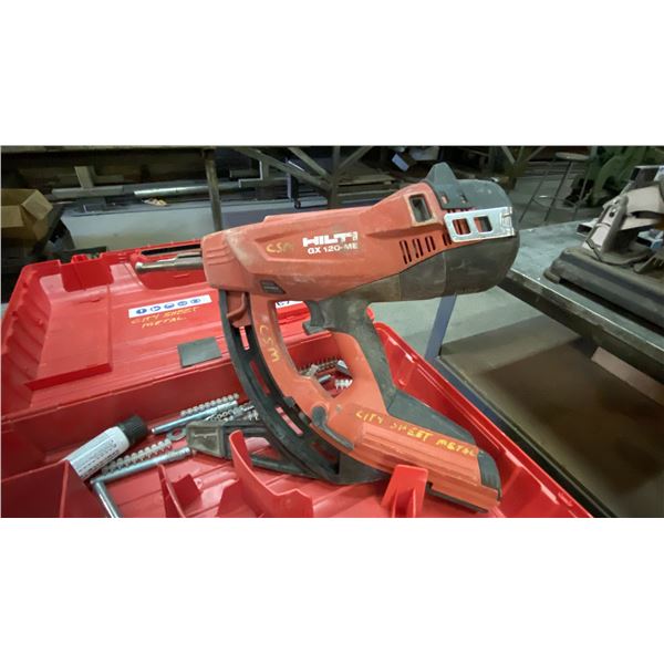 HILTI GX 120-ME GAS ACTUATED FASTENING TOOL IN HARD TRANSPORT CASE