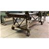 Image 2 : METAL FRAMED WOOD TOP MOBILE SHOP TABLE WITH SHEET METAL COVER APPROX 7'L X 3'D X 2' 8" H