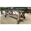 Image 3 : METAL FRAMED WOOD TOP MOBILE SHOP TABLE WITH SHEET METAL COVER APPROX 7'L X 3'D X 2' 8" H
