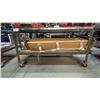 Image 1 : METAL FRAMED 2 TIER WOOD TOP MOBILE SHOP TABLE WITH SHEET METAL COVER APPROX 60"L X 36"D X 34"H