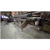 Image 2 : LARGE METAL FRAME WOOD TOP MOBILE SHOP TABLE WITH SHEET METAL TOP COVER,  STEEL RECTANGLE TUBE