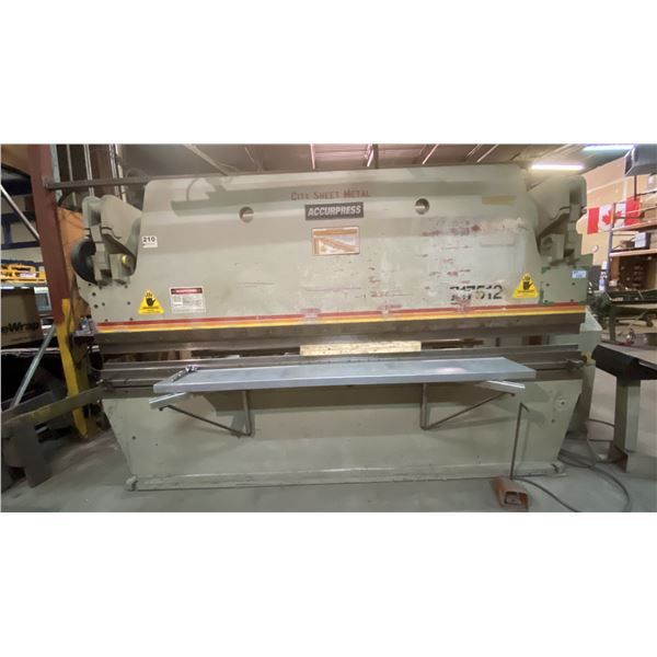 ACCURPRESS 717512 HEAVY DUTY HYDRAULIC CNC PRESS BRAKE, 175 TON BENDING CAPACITY, 12FT BED LENGTH