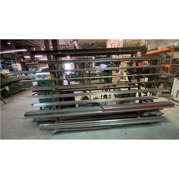 DOUBLE SIDED FREE STANDING MATERIAL RACK WITH ASSORTED PRESS DIES