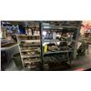 Image 1 : 5 TIER ADJUSTABLE STORAGE SHELF WITH ASSORTED MACHINE PARTS, COMPONENTS & SCRAP METAL
