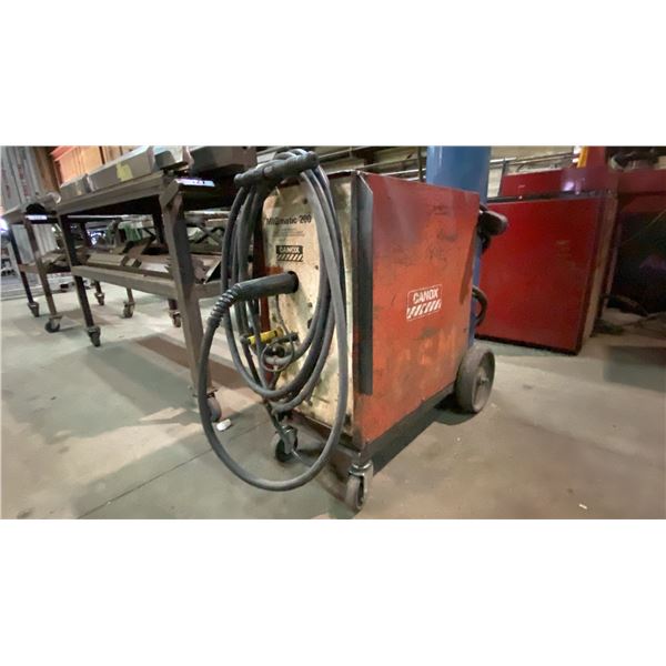 CANOX MIGMATIC 200 VINTAGE, INDUSTRIAL GRADE MIG WELDING UNIT WITH GUN, POWER & GROUNDING CABLES