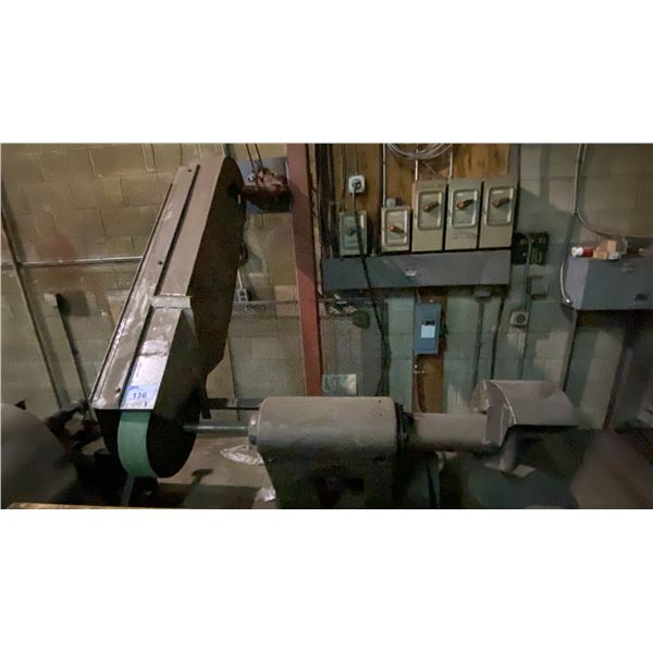 INDUSTRIAL HEAVY DUTY BUFFING/POLISHING MACHINE WITH APPROX 4' 10" SANDING BELT
