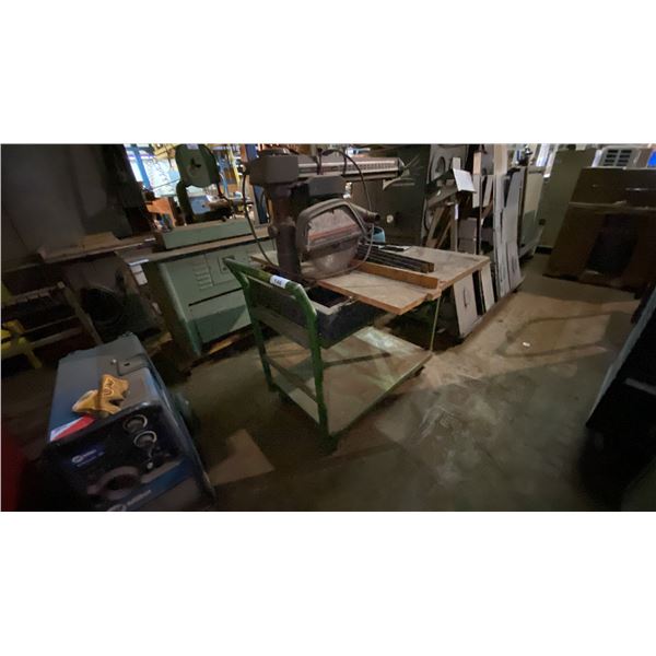 METAL SHOP CART WITH SEARS/CRAFTSMAN 12" RADIAL ARM SAW