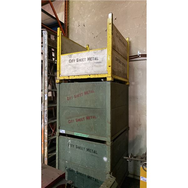 GROUP OF 3 STACKABLE MOBILE STORAGE CRATES