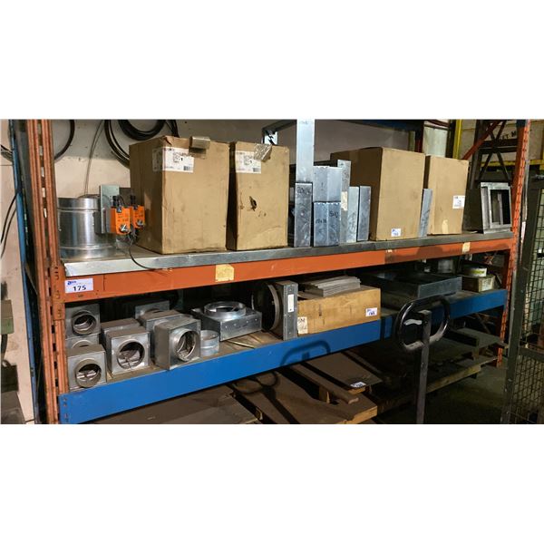 3 SHELVES OF ASSORTED DUCTING COMPONENTS & SCRAP METAL