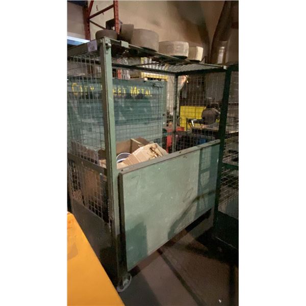 MOBILE ENCLOSED STORAGE CART WITH ASSORTED VENTING/DUCTING COMPONENTS