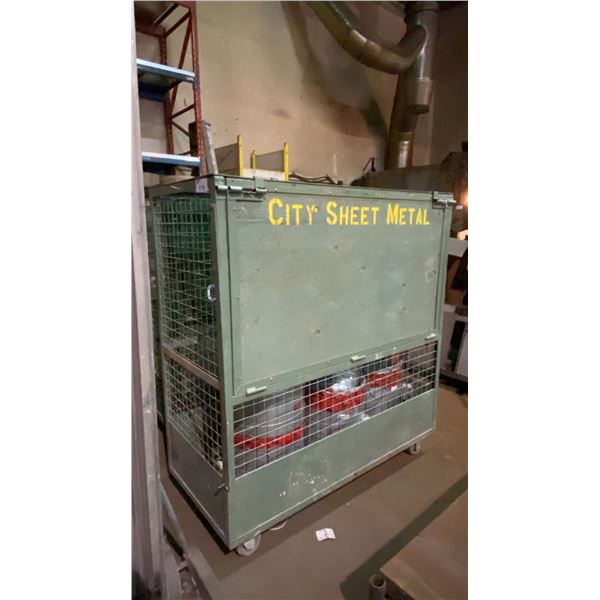 MOBILE ENCLOSED STORAGE CART WITH ASSORTED VENTING/DUCTING COMPONENTS