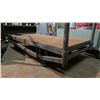 Image 2 : HEAVY DUTY METAL FRAME WOOD TOP MOBILE PLATFORM CART APPROX 5'L