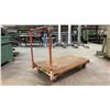 Image 2 : HEAVY DUTY METAL FRAME WOOD TOP MOBILE PLATFORM CART APPROX 4'L