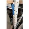 Image 2 : WHITE/BLUE METAL PALLET RACKING 2-16' UPRIGHTS, 6- 12.5' SIDE RAILS